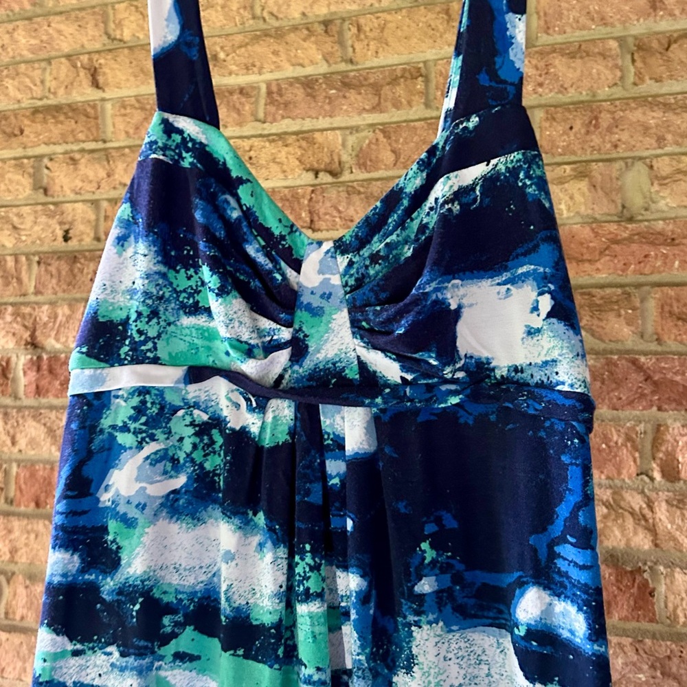 TART Lynelle Blue Wave Maxi Dress Modal Stretch Sleeveless Dress Comfort | Sz M - Picture 7 of 11